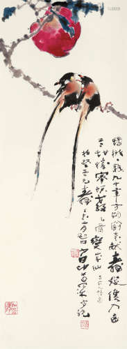 赵少昂（1905～1998） 1967年作 双寿 立轴 纸本