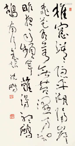 沈鹏（1931～?） 书自作诗“南行晨起” 立轴 纸本