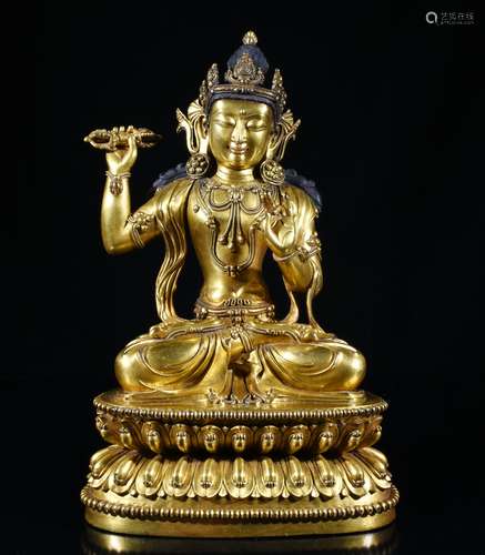 A GILT-BRONZE FIGURE OF VAJRASATTVA