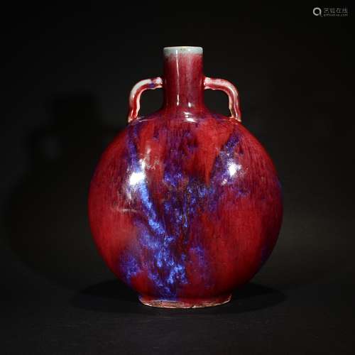 A FLAMBE-GLAZED MOON FLASK VASE, QIANLONG MARK