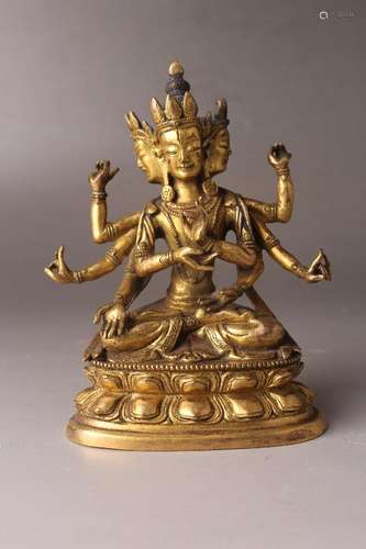 A GILT-BRONZE FIGURE OF BUDDHA