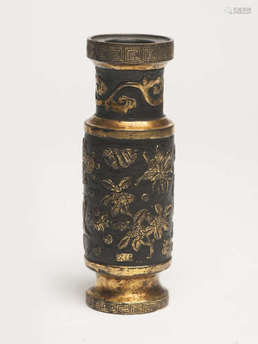 銅鎏金插瓶