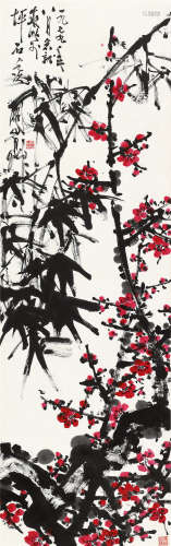 关山月（1912～2000） 1979年作 双清图 镜片 设色纸本