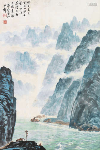 岑学恭（1917～2009） 癸丑（1973）年作 三峡 镜片 设色纸本