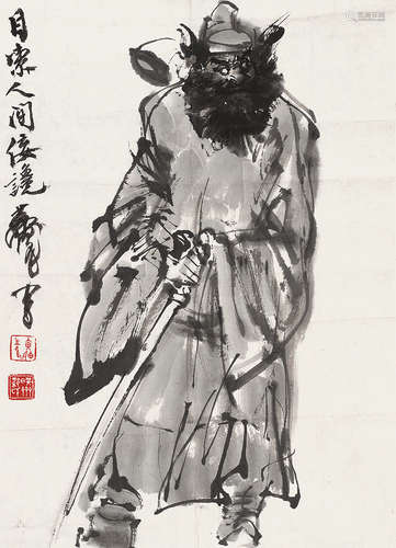 黄胄（1925～1997） 钟馗 镜片 水墨纸本