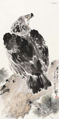 刘继卣（1918～1983） 丁巳（1977）年作 松鹰 镜片 设色纸本