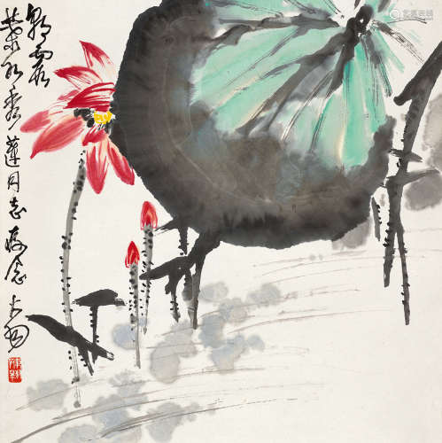 陈大羽（1912～2001） 朝霞 立轴 设色纸本