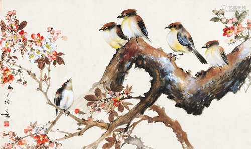 黄幻吾（1906～1985） 花鸟 镜片 设色纸本