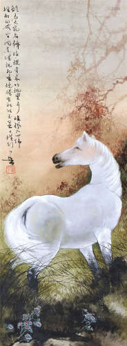 黄幻吾（1906～1985） 大宛胡马 镜片 设色纸本