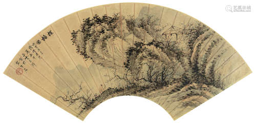 黄君璧（1898～1991） 丙寅（1926）年作 探梅图 镜片 设色纸本