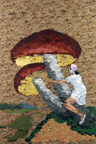 邓猗夫 2008年作 蘑菇 布面油画