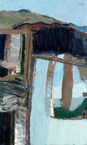 黄德华 2017年作 提孜拉普的蓝与灰 布面油画