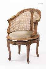 André Mailfert - Atelier d'Art Mailfert-Amos, fauteuil tournant de bureau de style Louis XV