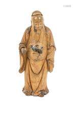 Statuette de Laozi en buis sculpté, Chine