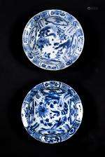 Deux bols, Kraak porcelaine, Epoque Ming XVIIe, Chine