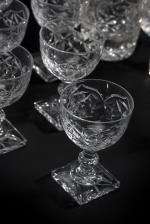 27 verres en cristal et 6 verres Tudor