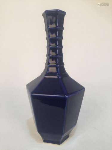 A Chinese Blue Glazed Porcelain Vase