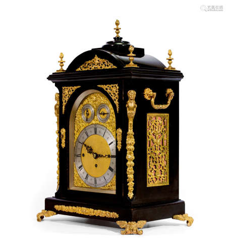 1880年 英国维多利亚时期铜鎏金乌木座钟