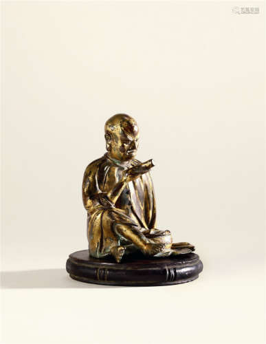 清中期 铜鎏金达摩坐像