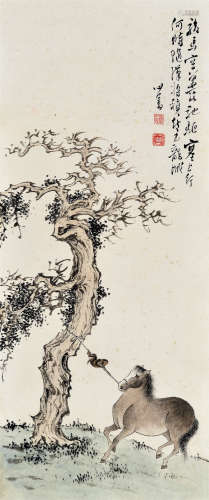 溥儒（1896～1963） 马上封侯图 立轴 设色纸本