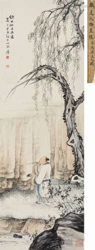 张大千（1899～1983） 1934年作 仿大涤子画意 立轴 设色纸本