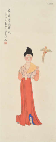 潘絜兹（1915～2002） 舞乐屏风仙伎 立轴 设色纸本