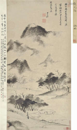 倪元璐（1593～1644） 1636年作 云山欲雨图 立轴 水墨纸本