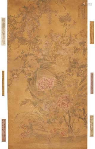 Yun Shouping(1633-1690) Ink And Color On Silk