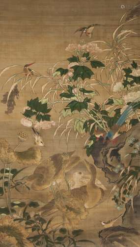 Lin Liang(1436-1487) Ink And Color On Silk