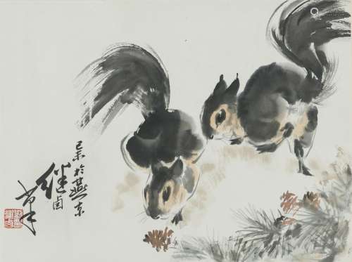 Liu Ji Lu(1918-1983) Ink And Color On Paper