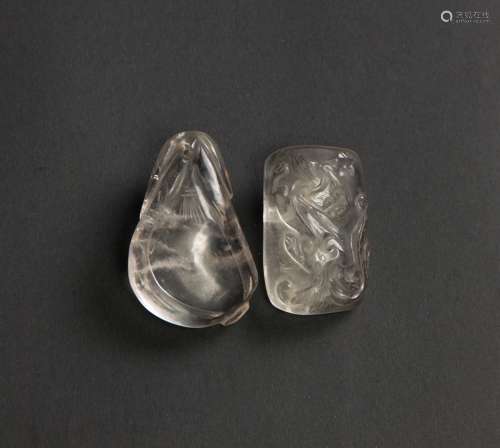 Qing-A two Crystal Carved Toggle