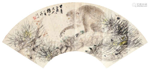 倪田 己亥-1899年作 猴 镜片