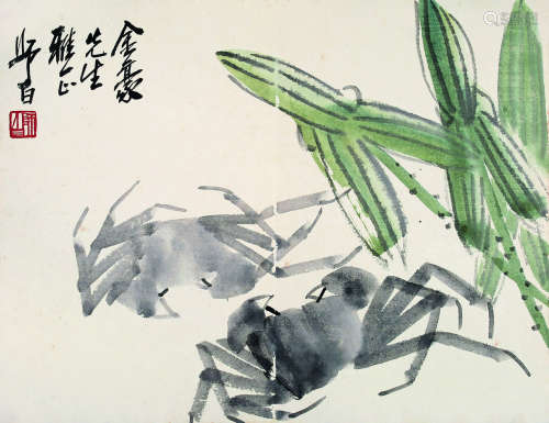 娄师白（1918～2010） 双蟹 镜心 设色纸本