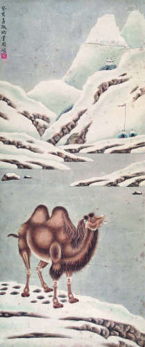 刘用烺 清 癸亥（1923年）作 骆驼 立轴 设色纸本