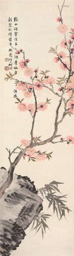 何煜（1853～1928） 桃花 立轴 设色纸本
