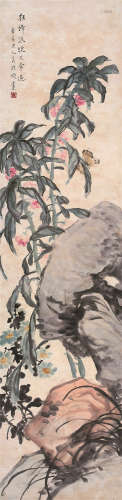 吴淑娟（1853～1930） 花蝶图 立轴 设色纸本