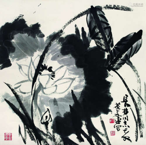 许麟庐（1916～2011） 荷花 镜心 水墨纸本