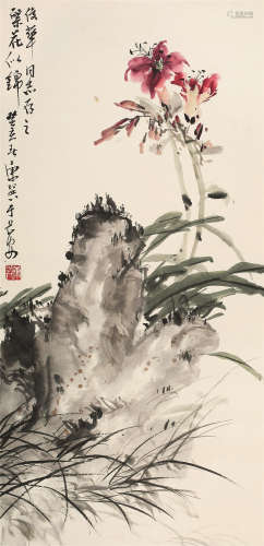 康师尧（1921～1985） 癸亥（1983年）作 繁花似锦 立轴 设色纸本