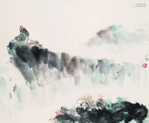 傅小石（1932～2016） 悟禅图 立轴 设色纸本