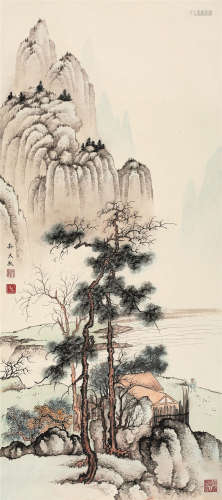 孙天牧（1911～2010） 松江渔隐 镜心 设色纸本