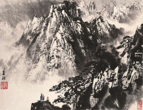 李颖（b.1934） 望山图 立轴 设色纸本