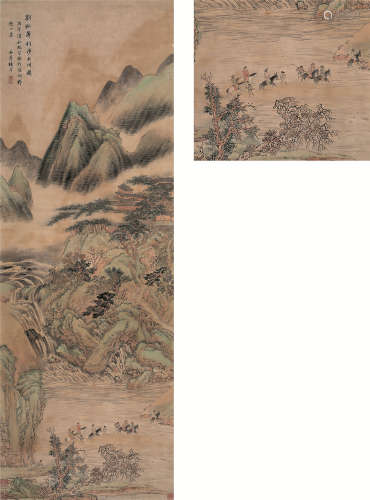 杨晋（1644～1728） 丙午（1726年）作 利涉大川图 立轴 设色纸本