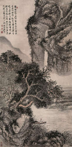 石涛（1642～1707） 山水 立轴 设色纸本