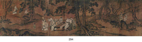 唐寅（1470～1524） 群贤雅集图 手卷 设色绢本