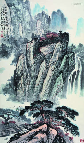 梁树年（1911～2005） 壬戌（1982年）作 雨过秋山 立轴 设色纸本