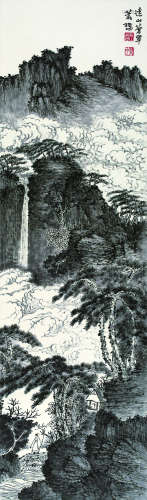 萧谦中（1883～1944） 远山苍翠 镜心 水墨纸本