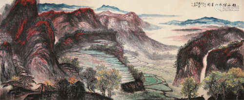 方济众（1923～1987） 1985年作 山水 镜心 设色纸本