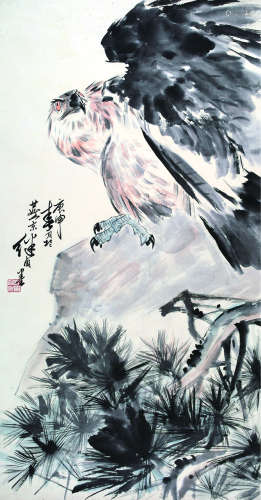 刘继卣（1918～1983） 庚申（1980年）作 松鹰 镜心 设色纸本
