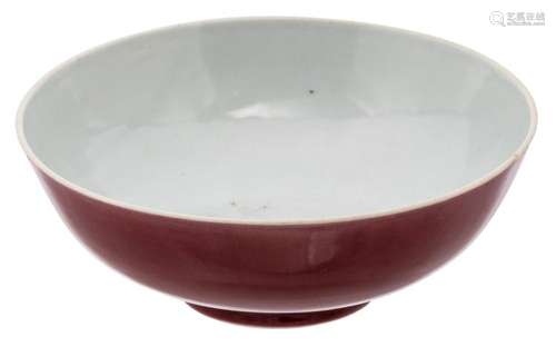 A Chinese sang de boeuf bowl, 18th/19thC, H 8,5 - W 21,7 cm