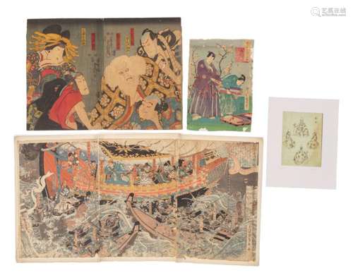 Some Japanese woodcuts, including work of Toyokuni